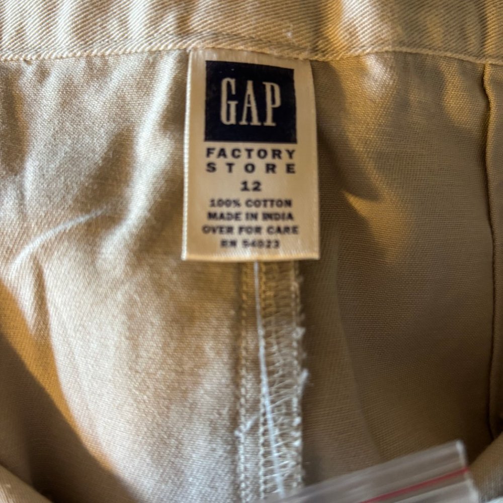 Gap vintage 90s button down khaki long skirt Maxi Y2K NWT Women's sz 12 - Picture 2 of 5